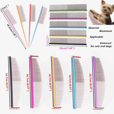Haustierpflegekämme, Bürste aus Aluminiumlegierung für Hunde, Grenzknoten, Massage, Image