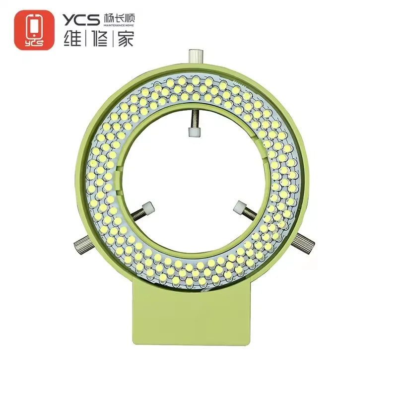 YCS Mikroskoplampe, 144 LEDs, verstellbare Dimmlampe mit kratzfestem Gummi-Fülllicht für Mikroskop-Löten, Reparaturwerkzeuge Image