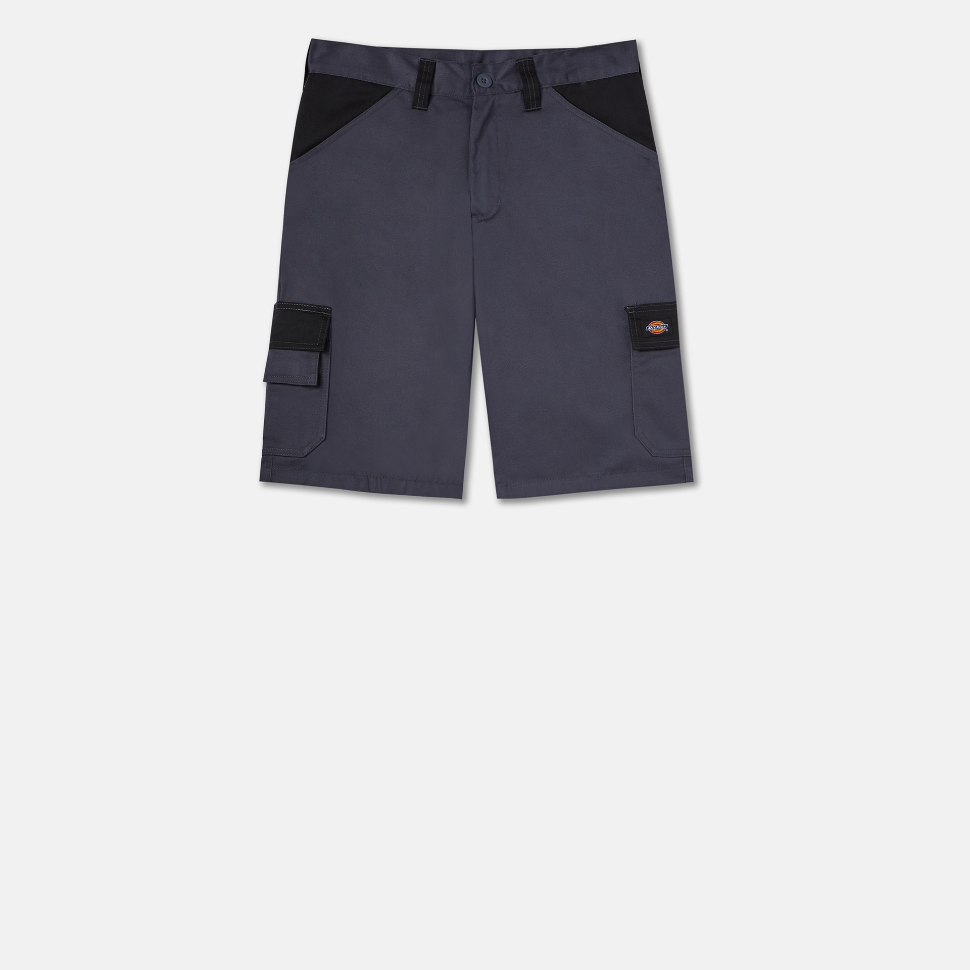 Arbeitshose DICKIES "Dickies Workwear Shorts EVERYDAY SHORTS", Kinder, Gr. 42, Normalgrößen, grau (grau, schwarz), Obermaterial: 65% Polyester, 35% Baumwolle, Hosen Arbeitshose