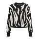 Strickpullover ONLY "ONLMONTANA LS JQ O-NECK CC KNT", Damen, Gr. M (38), schwarz pattern:birch zebra, Strick, Obermaterial: 82% Viskose, 18% Nylon, gemustert, modisch, regular fit, Rundhals, Langarm Rippbündchen, Pullover