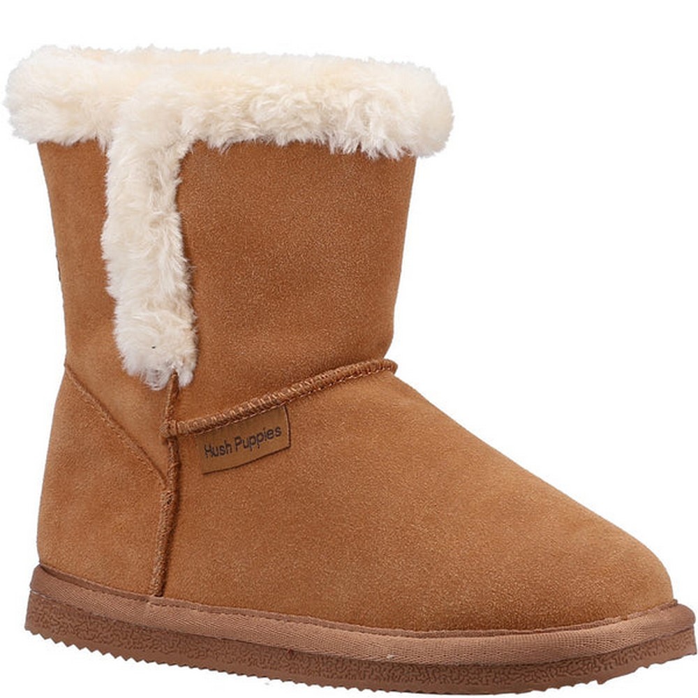 Hush Puppies Mädchen Ashlynn Wildleder Hausschuhe (Tan) Image
