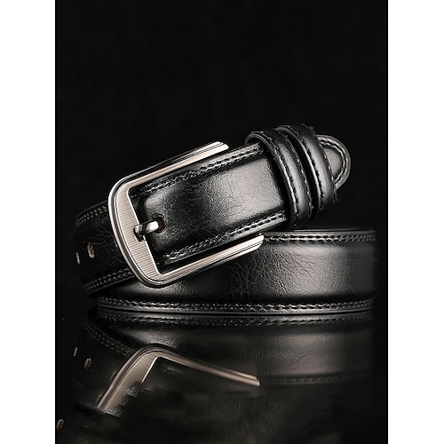 Herrengürtel aus echtem Leder mit klassischer Metallschnalle – langlebiges und stilvolles Accessoire für lässige und formelle Kleidung