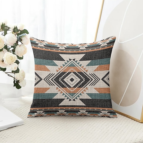 Südwestliche Vintage-dekorative Wurfkissenbezug 1PC Weicher quadratischer Couchkissenbezug für Schlafzimmer Wohnraum Sofa Stuhl Image