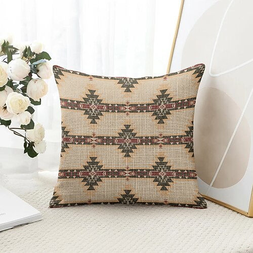 Südwestliche Vintage-dekorative Wurfkissenbezug 1PC Weicher quadratischer Couchkissenbezug für Schlafzimmer Wohnraum Sofa Stuhl Image
