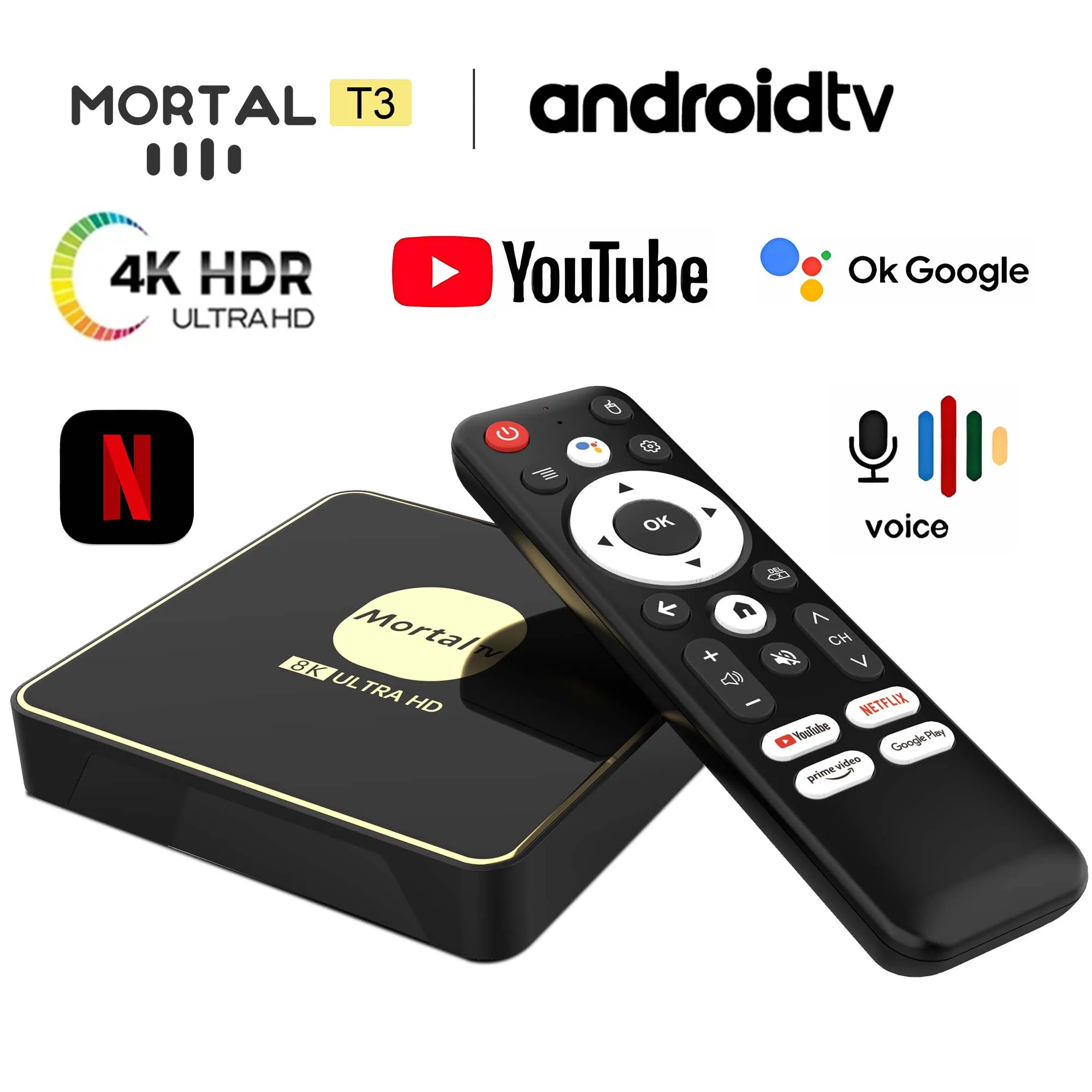 Smart TV Box Android13 Rockchip3528 Google Assistant Wifi6 Transmission 464G128G Bluetooth Chromecast Multi Language T3