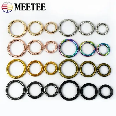 20Pcs 10-50mm Metal O Ring Spring Buckles Keychain Bag Strap Openable Round Snap Hook Dog Collar