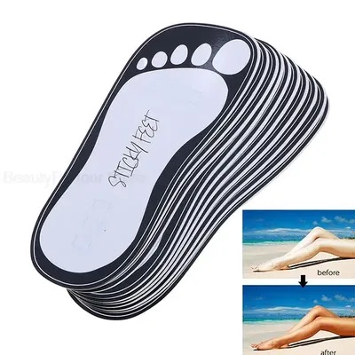 20Pcs Disposable Women Tanning Slippers Tanning Sticky Feet Spray Tan Foot Pads Protectors Stickers
