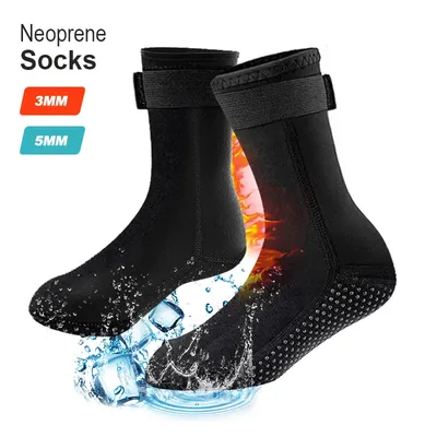 5mm Diving Socks 3mm Neoprene Wetsuit Water Socks Surf Beach Booties Anti-Slip Swimming Fin Sand