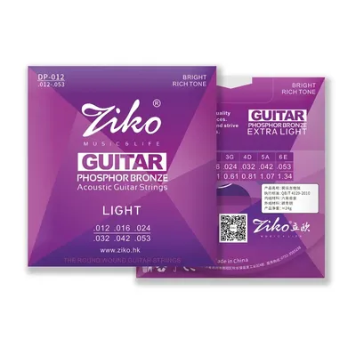 ZIKO DP-012 Acoustic Guitarra Strings 6Pcs/Set Steel Core Phosphor Copper Wound Guitarra Strings