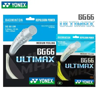 YONEX Badminton Racket String BG66 Ultimax (0.65mm) Endurance High Elastic Professional Training