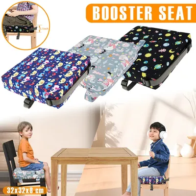 Non Slip Kids Booster Seat Child Dining Table Booster Seat with Adjustable Safety Belt & Fastening