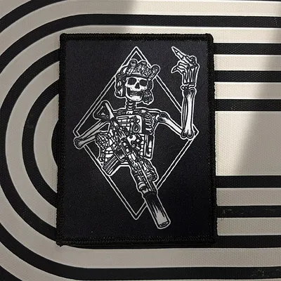 FOG Reaper Telescope Morale Badge Skull Emblem Tactical Hook and Loop Patches Backpack Decoration