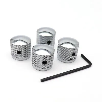 4pcs Metal Potentiometer Dome Knob Control Knob Volume Audio Electric Guitar Bass Screw Type