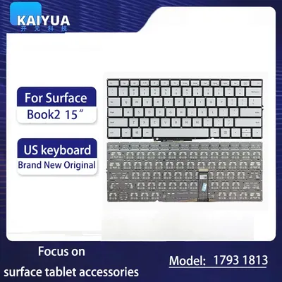 US Keyboard For Microsoft Surface Book 2 15'' 1793 1813 United States US Silver
