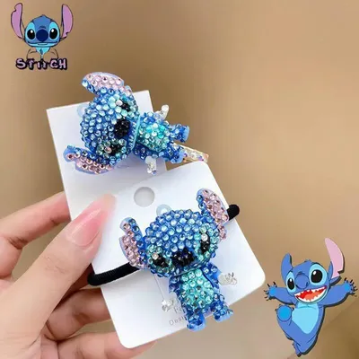 Disney Cartoon Lilo Stitch Hair Accessories Figure Fashion Diamond Hair Clip for Girls Kawaii