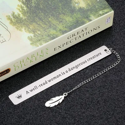 Metal Bookmark Tell Book Marks for Books Separator Books Stainless Steel Lettering Slogan Readers Collection Korean Stationery