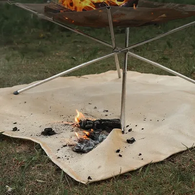 Outdoor Camping Fireproof Cloth Picnic Barbecue Insulation Mat Flame Retardant High Temperature Fire