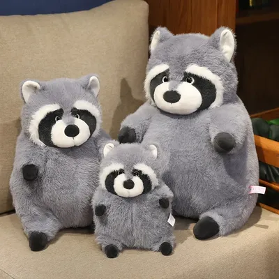Kawaii 22-45cm Gray Raccoon Plush Toy Cute Soft Stuffed Animals Doll Pillow For Girls Children Kids
