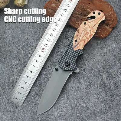 Stainless steel folding knife high hardness outdoor camping survival knife multifunctional portable