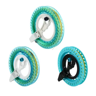 Kite Reel Winder Fire Wheel String Flying Handle Tool String Line Outdoor Round Blue For Fying Kites