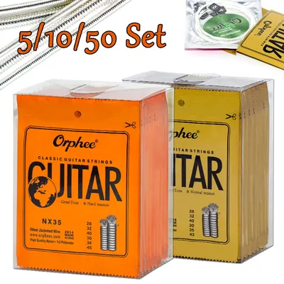 10/50 Set Orphee Classical Guitar Strings Silver Plated Wire Nylon Strings NX Series 6pcs/Set