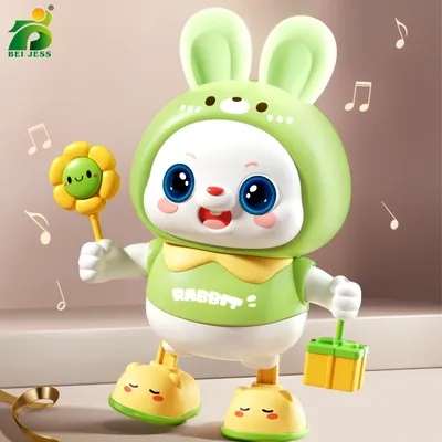 Children Cute Rabbit Electronic Toy Pet With Music Light Animal Game Frog Walking Dance Moving Kid