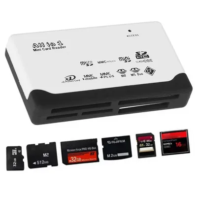Memory Card Reader Office Hotel External USB 2.0 Adapter Computer Laptop Fast Data Transmission