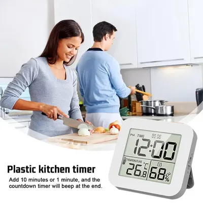 Waterproof Digital Bathroom Clock Shower Timer With Alarm Clocks For Cooking Shower Makeup Timer