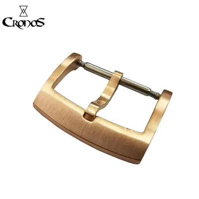 Cronos Solid Bronze CuSn Tongue Buckle for L6002M Watch Parts Fully Brushed 18 20 22 mm 2.0 with