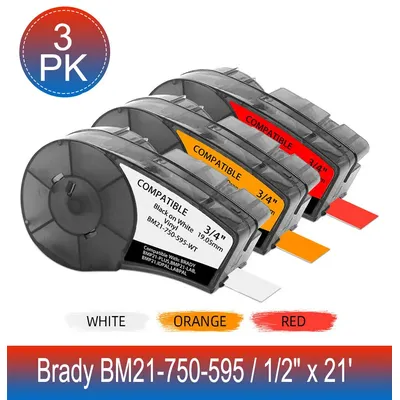 1Pk Label Cartridge Tape Vinyl/Nylon/Polyester Compatible Brady M21-750-595 M21-750-499 M21-750-427