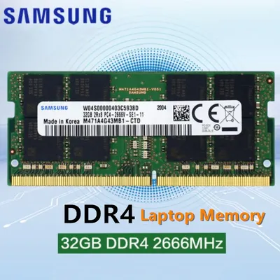 Samsung RAM 32GB DDR4 2666MHz Memory Module for Laptop Computers 260 Pin SODIMM, 1.2V