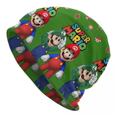 Super Mario Bros Cartoon Game Cap Anime Action Hip Hop Autumn Winter Outdoor Skullies Beanies Hat