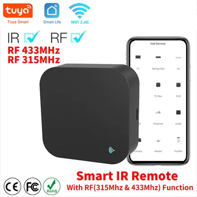 Tuya WiFi RF IR Remote Control 433MHz/315MHz For Smart Home Via SmartLife for Air Conditioner ALL TV