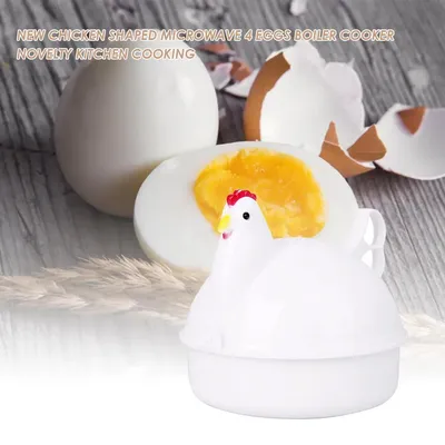 Chicken Shape Eggs Steamer Boiler 4 Eggs Microwave Egg Steamer Stainless Steel Portable Durable