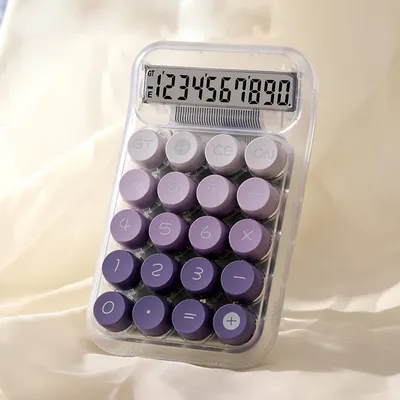 1PC Transparent Gradient Large Button Calculator Large Screen Electronic Calculator 10 Digit Student