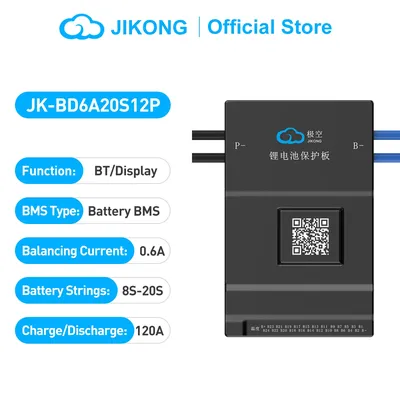 JIKONG BMS JK-BD6A20S12P Active Balance Bms 8S 20S Smart Bms 120A Lifepo4 Li-Ion Lto Battery