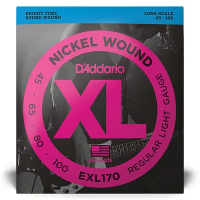 EXL170 Bass Guitar Strings XL Nickel Bass Strings 45-100 Perfect Tune Consistent Feel Strong