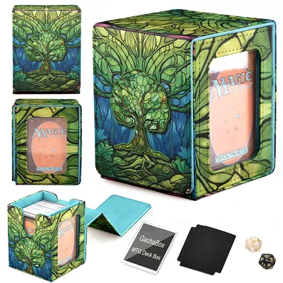TCG 100+transaction card storage box cover card box PU leather transaction card storage 35tp card