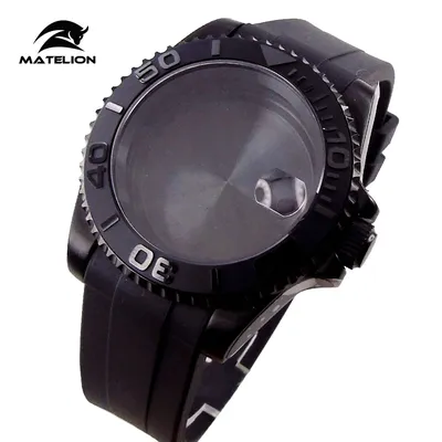 Matelion 20ATM Diving Case 40mm Fit NH35 NH36 NH34 GMT ETA 2824 PT5000 Black PVD Coated Watch Case