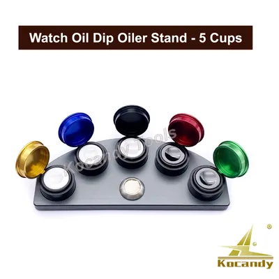 Watch Oil Dip Oiler Stand Die-Cast 5 Oiler Dishes with Cover Watchmaker Repair Tools