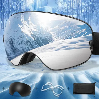 Men Women Outdoor Sports Ski goggles Anti-fog Snowboarding Snowmobile Glasses UV400 Charngeable Lens