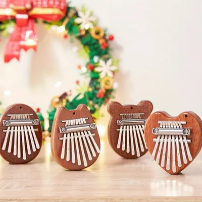 Mini 8 Key Kalimba Thumb Piano Gifts for Beginners Music Lovers Players Cute Instrument Pendant