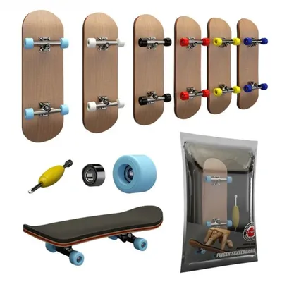 1Set Finger SkateBoard Wooden Fingerboard Toy Professional Stents Fingers Skate Set Novelty Children