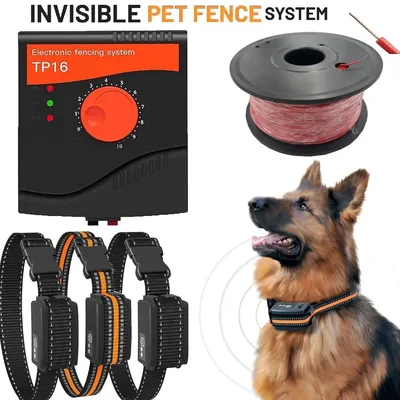 UpGrade Pet Wired Fence System Dog Electric Fencing System Rechargeable Waterproof 6 Level