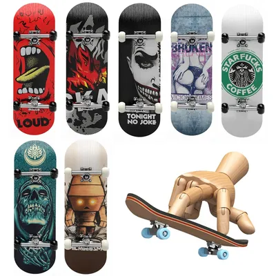 Wooden Professional Finger Skateboards DIY Toys Skate Park Tech Parts Deck Stunt Metal Bracket