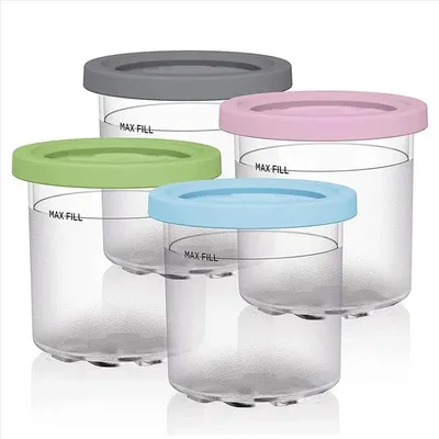 Ice Cream Pints Cup, Ice Cream Containers with Lids for Creami Pints NC301 NC300 NC299AMZ Series Ice