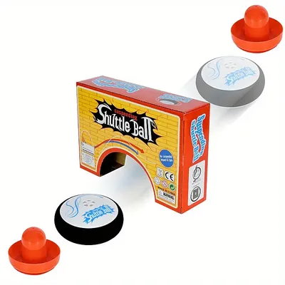 Air Hockey Hover Puck, Mini Electric Floating Hockey with 2 Red Air Hockey Pushers, Tabletop Hockey