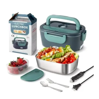 Electric Lunch Box Food Heater Portable Food Warmer Lunchbox for Car Home Leak proof 2 Compartments