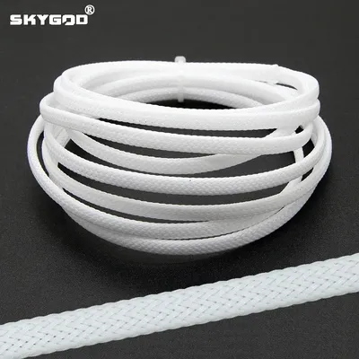 1~50m White PET Braid Sleeves 2/4/6/8/10/12/14/16/20/25/30/35/40/50/60mm High Density Insulated