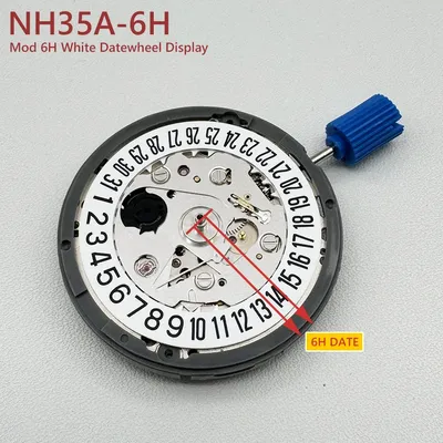 Genuine Automatic Mechanical NH35 6H Date Movement Modification 6 O'clock Datewheel Position NH35A